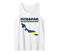 Curacao Flag Map Design Island Caribbean Pride Tank Top