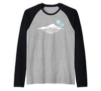 Curacao Holiday Caribbean Palm Trees Island Souvenir Raglan Baseball Tee