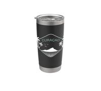 Curacao Palm Trees Island Vacation Caribbean Stainless Steel Insulated Tumbler