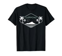 Curacao Palm Trees Island Vacation Caribbean Value Graphic T-Shirt, Men, Black, L