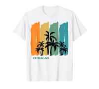 Curacao Palms Caribbean Beach Sunset Island Souvenir Gift Value Graphic T-Shirt, Men, White, S