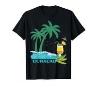 Curacao Palms Cocktail Caribbean Beach Island Souvenir Gift Value Graphic T-Shirt, Men, Black, L