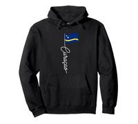 Curaçao Signature Flag Pole - Elegant Patriotic Curaçaoan Pullover Hoodie
