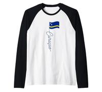 Curaçao Signature Flag Pole - Elegant Patriotic Curaçaoan Raglan Baseball Tee