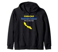 Curaçao Willemstad, Caribbean Island Flag & Map Design Zip Hoodie