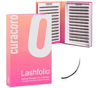 CURACORO CURACORO LashFolio Humid Volume Fan Handmade 5D A 10D C CC D Curl 0.03~0.07mm 8-13mm Mixing Length Professional Long Life Promade Lash 5D-0.07CC Black