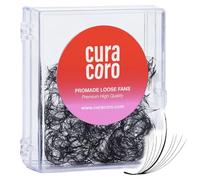 Curacoro Promade Wispy 500 Fans 9D 0.05 Eyelash Extensions, Handmade Volume Eyelashes, C, CC D Curls, 9-17 mm Length, Long-Lasting Professional Eyelash Fans (9D 0.05 D 13 mm)