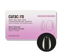 Curacoro Sculpted Nail Soft Gel Tips - 420Pcs Soft Gel Nail Extension Tips, 14 Sizes Clear Full Cover Fake Nails for Extension, Long-Lasting Salon Quality, Natural Look (Round, Short)