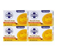 Curalene Glycerin Soap 4 x 100g with Natural Honey & Castor Oil - Moisturising Gentle Cleansing Bars for Dry Sensitive Skin, Hydrating Bath Soap for Daily Use
