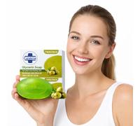 Curalene Glycerin Soap with Olive Oil for Clear & Glowing Skin, Moisturizing Gentle Bath Soap Bar for Men & Women, Daily Skin Care, Twin Pack, 100g Each