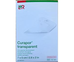 CURAPOR Transparent 7 x 5 cm Surgical Wound Dressing, Sterile, Pack of 50