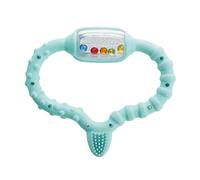 Curaprox Baby Teething Ring - for Infants 0-24 Months | Eases Teething Discomfort & Stimulates Sensory Development | BPA-Free, Turquoise, with Training Toothbrush | Made in Switzerland