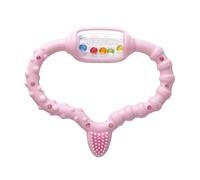 Curaprox Baby Teething Ring ? for Infants 0?24 Months | Soothes Teething Discomfort & Encourages Motor Skills | BPA-Free, Pink, with Training