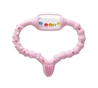 Curaprox Baby Teething Ring - for Infants 0-24 Months | Soothes Teething Discomfort & Encourages Motor Skills | BPA-Free, Pink, with Training Toothbrush | Made in Switzerland