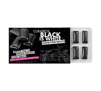 Curaprox Black Is White Chewing Gum Sleeve/blister With 12 Chewing Gums | Fresh Breath & Teeth Whitening , Activated Carbon & Hydroxyapatite , Single Pack , Designed in Switzerland