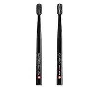 Curaprox Black is White Toothbrush, 2-Pack, Black, Made in Switzerland | For Adults , Stylish Black Models with Ultra-Soft Filaments , Whitening-Friendly