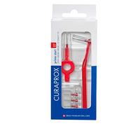 Curaprox CPS 07 Prime Start Interdental Brush Set | Starter Set with 5 Brushes | 2 Different Holders | Rot | 0.7 mm Diameter | 2.5 mm Effectiveness | Made in Switzerland