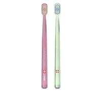 Curaprox CS 12460 Velvet Duo Special Edition 2025, Transparent Pink/Green | For Sensitive Gums & Teeth , Gentle Plaque Removal , 2-Pack , Made in Switzerland
