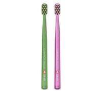 Curaprox CS 5460 Duo Summer Edition 2025, Transparent Pink/Green | Gum & Enamel Care , Pack of 2 , Made in Switzerland