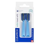 Curaprox CS 5460 Ortho Travel Toothbrush Heads - for Braces Care | Ultra Soft Cleaning | Blue | 2-Pieces | Made in Switzerland