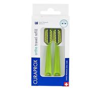 Curaprox CS 5460 Ortho Travel Toothbrush Heads - for Braces Care | Ultra Soft Cleaning | Green | 2-Pieces | Made in Switzerland