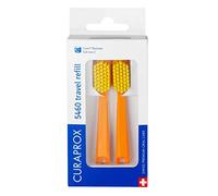 Curaprox CS 5460 Toothbrush Heads - for Travel Set | Ultra Soft Plaque Removal | Orange-Yellow | Refill Duo-Pack | Made in Switzerland