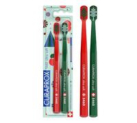 Curaprox CS 5460 Ultra-Soft Toothbrush - Eco-Friendly Toothbrushing for Sensitive Teeth and Gums | Gentle Cleaning, Christmas Edition | 2-Pack | Made in Switzerland