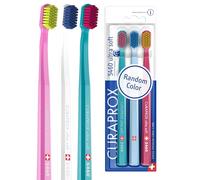 Curaprox CS 5460 Ultra-Soft Toothbrush - for Sensitive Teeth & Gums | Gentle Plaque Removal | 3-Pieces | Random Colour | Made in Switzerland