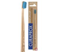 Curaprox CS Wood Toothbrush - for Eco-Friendly Oral Care | Ultra-Soft Plaque Removal | Blue Beechwood Handle | Single Pack | Made in Switzerland