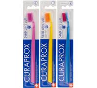 Curaprox CS5460 Ultra Soft Swiss Toothbrushes - 3 Pack Plaque Remover for Teeth & Gums