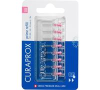 Curaprox Interdental Brushes CPS 08 Prime Refill, Pack of 8, Pink, 0.8 mm Diameter, 3.2 mm Effectiveness, Refill Pack, Without Holder