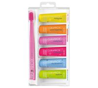 Curaprox Dental-care Toothpaste[Be You.] Mixed Set Rising Star 10 ml + Pure Happiness 10 ml + Candy Lover 10 ml + Challenger 10 ml + Daydreamer 10 ml + Explorer 10 ml + Toothbrush CS 5460 Ultra Soft R