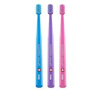 Curaprox Kids Toothbrush, Blue/Purple/Pink, Made in Switzerland