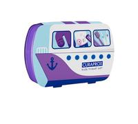 Curaprox Kids Travel Set - Toothbrush, Toothpaste & Interdental Brushes | Ultra-Soft Curen® Filaments | Compact Travel Set for Children (Purple) | Made in Switzerland