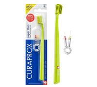 Curaprox, Super Duo Pack - CS 5460 Ultra Soft Toothbrush + Free Interdental Brushes & Duo Holder | Gentle Gum Care & 100% Tooth Surface Cleaning | S
