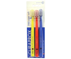 Curaprox Swiss 3960 Super Soft Toothbrush 0.12mm Assorted Colors (3 PACK)