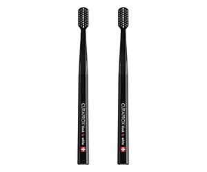 Curaprox Toothbrush CS Black is White Duo - Manual Toothbrush for Adults with 8760 CUREN bristles - Black-Black, 2 pcs.