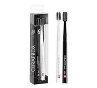 Curaprox Toothbrush Duo - for Adults | Stylish Black & White Ultra-Soft toothbrushes | Whitening-Friendly | Black/White | 2-Pieces | Made in Switzerland