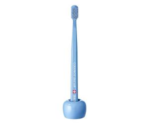 Curaprox Toothbrush Holder - Ceramic Stand for Manual & Electric Toothbrushes | Blue, Single Pack | Designed in Switzerland