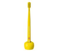 Curaprox Toothbrush Holder - Ceramic Stand for Manual & Electric Toothbrushes | Yellow, Single Pack | Designed in Switzerland