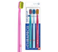 Curaprox Toothbrush Set CS 5460 - Pack of 3 Ultra Soft Manual Toothbrushes for Adults 5460 with Super Soft CUREN Bristles - Random Color