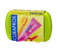 Curaprox Travel Kit - CS 5460 Toothbrush with 'Be You' Toothpaste | 2 CPS Prime Interdental Brushes 07 and 09 | Dental Care Kit 9.5 cm x 6 cm |Green