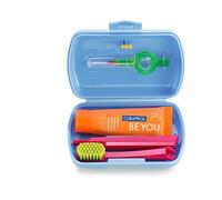 Curaprox Travel Set Blue - Combinable Toothbrush CS 5460 + «Be You» Travel Toothpaste + 2 Interdental Brushes CPS Prime 07 and 09 - Dental Care Set 9.5 cm x 6 cm