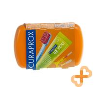CURAPROX TRAVEL SET Orange Toothbrush Toothpaste Interdental Brush Mint