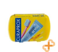 CURAPROX Travel Set Toothbrush Toothpaste Interdental Brush Mint Yellow