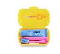 Curaprox Travel Dental Care Set - Yellow Toothbrush CS 5460 + «Be You» Toothpaste + 2 Interdental Brushes CPS Prime 07 & 09 - 9.5 cm x 6 cm