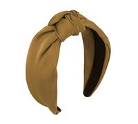 CURASA Knotted Headbands For Women Girls Light Coffee Headband Non Slip Wide Top Knot Head band Cute Fashion Hairband Brown Preppy Fabric Hair Accessories For Thick Thin Curly Hair