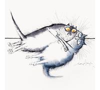 Curating Cambridge, Ronald Searle, Two cats discover that love is a many-splendoured thing, Single Blank Greeting Card (15 x 15cm)