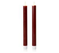 Curator Home Set of 2 Wax LED Taper Candles Ð 22cm Flameless Dinner Candles Ð Real Wax, Warm White LED Wick, Battery Operated Ð Elegant Table Centrepiece & Wedding Candle