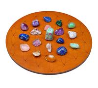 Curawood Crystal Grid Board for Stones - 25.4 cm Diameter Flower of Life Sacred Geometry Board - Amplify The Power of Your Crystals - Chakra Grid Plate, Altar Decor - Flor de la Vida